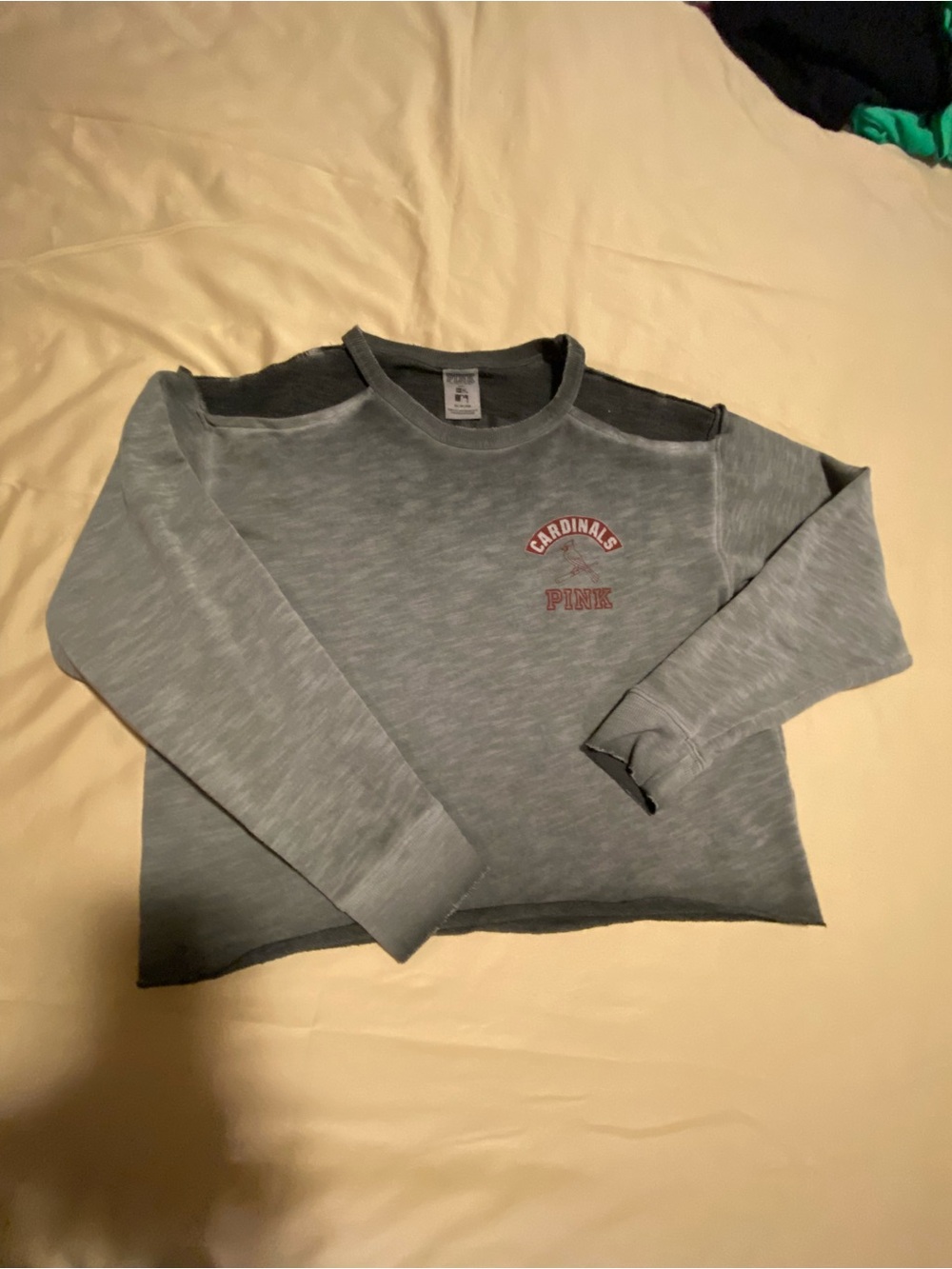 PINK Victoria's Secret Gray Cardinals Crewneck